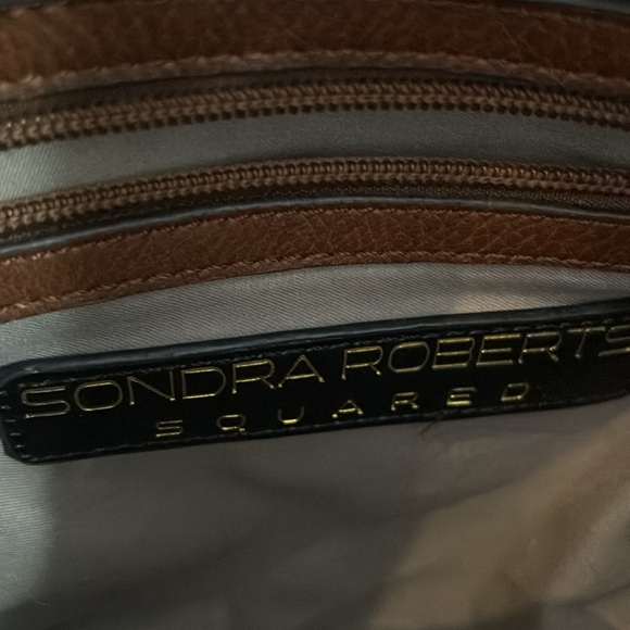 SONDRA ROBERTS Squared Elegant Brown Tote Bag 3 Strap Options - Picture 5 of 14